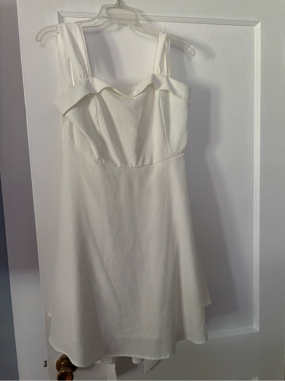 SHEIN White Textured Sweetheart Mini Dress